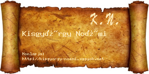 Kisgyörgy Noémi névjegykártya