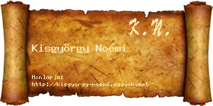 Kisgyörgy Noémi névjegykártya
